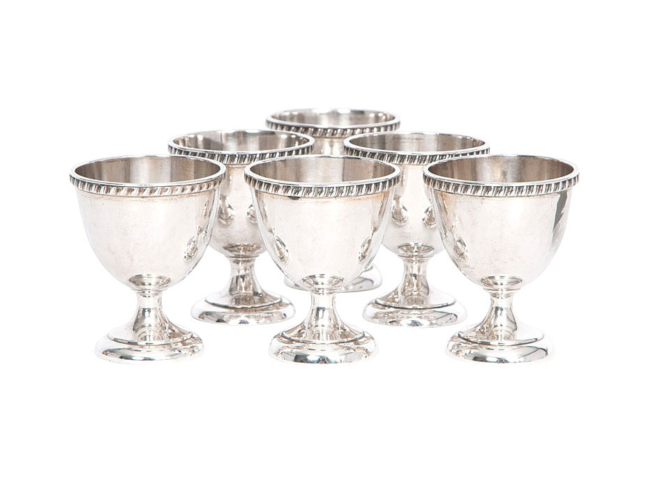 A set of 6 Edwarian eggcups